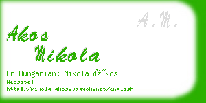 akos mikola business card